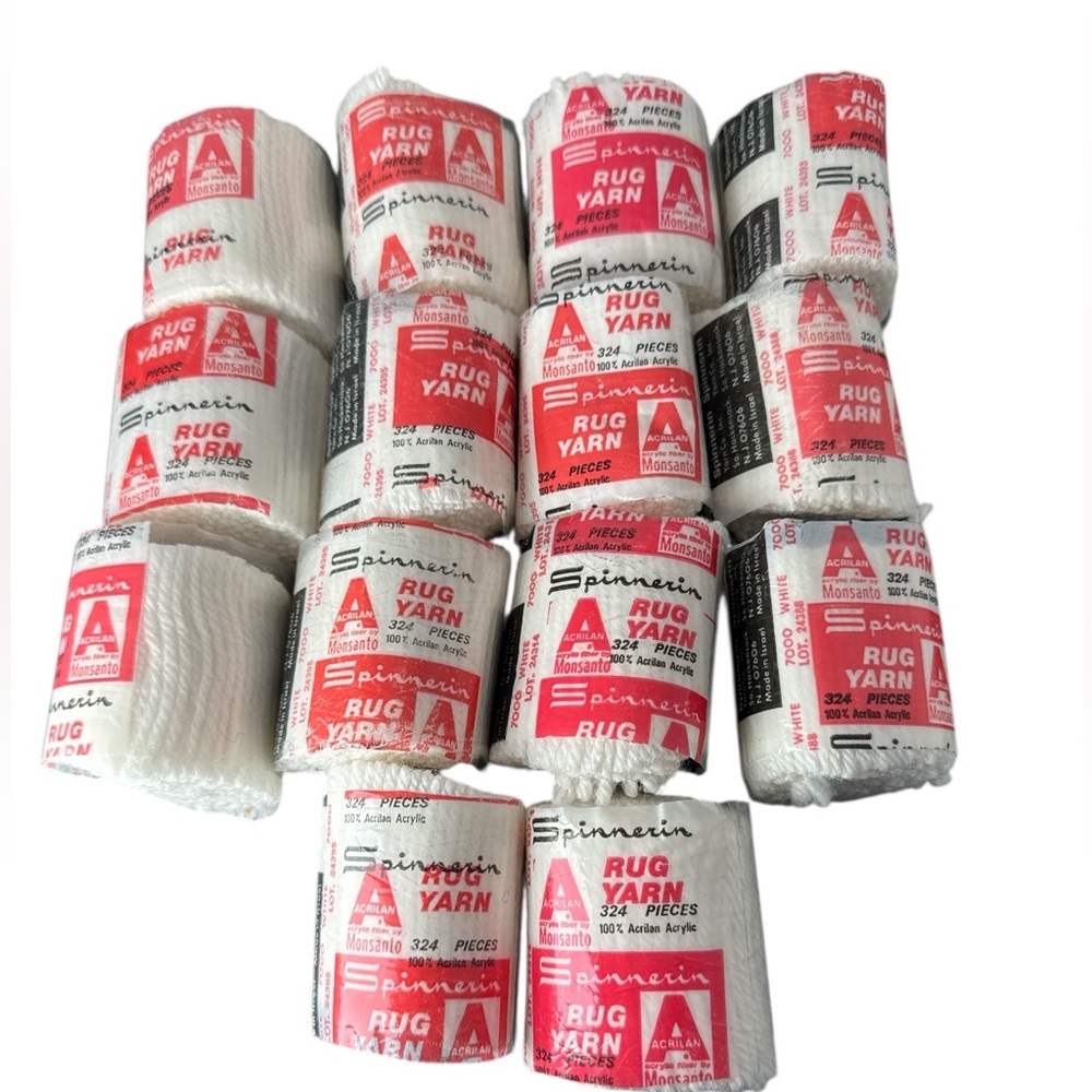 Lot of 14 Vintage Spinnerin Latch Hook Rug Yarn 100% Acrylic